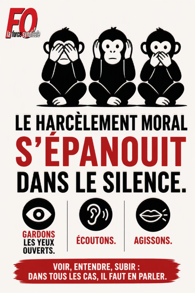 Campagne FO contre le harcèlement (1) : BRISONS LE SILENCE !